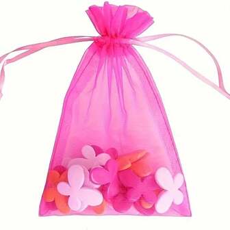 10 个优质欧根纱袋 - 奢华珠宝和糖果包装 - 非常适合礼物、婚礼和派对 - 抽屉式设计，美观优雅，可重复使用且用途广泛