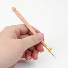 1 pieza Kit de herramientas de costura con mango de madera y cuentas, que incluye 3 piezas de agujas, ganchos de ganchillo, bordado y juego de cuentas, apropiado para bordado DIY, costura, cuentas, mejor opción de regalo para el Día de San Valentín y días festivos