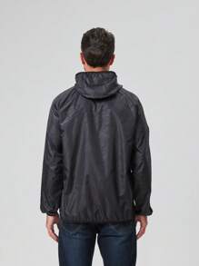 1 件男士轻质防水户外夹克，多口袋设计，防晒皮肤外套 - 黑色 - 查看 5