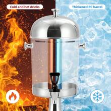 Beverage Dispenser With Stand, Drink Dispenser For Party, Stainless Steel Water Jar Dispenser With Ice Container, Spigot, Drink Jar Jug For Home Parties, Clear Acrylic, 2.1 Gal/8L - Silver - View 4