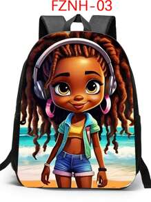 Cartoon Mode Stijl Student Casual Veelzijdige Rugzak, Tiener Dagelijkse Reisrugzak, Meisjes Schooltas