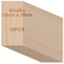4/8/16/30pcs Craft Plywood - 8X4 Inches, 2mm Thick, Smooth Wood Boards, Suitable For Laser Cutting, DIY Projects, Architectural Models, Staining - Yellow Wood Boards