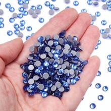 1440 件平底圆形粘贴式水钻，SS3-SS30，适用于服装、鞋子、帽子和配饰 - 淺蘭 - 查看 1