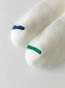 5 Pairs Kids Digit Print Breathable Mid-Calf Socks, Suitable For Boys And Girls In Spring/Summer