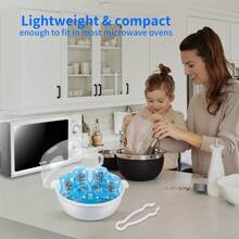 Esterilizador de biberones apto para microondas - Caja resistente a altas temperaturas apta para biberones de bebé, tetinas, sacaleches y accesorios - Blanco - Ver 3