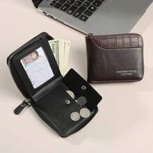 1 pieza Billetera personalizada con nombre para hombres, billetera de PU corta personalizada para hombres, billetera simple y portátil para tarjetas de crédito/ID, billetera de monedas con múltiples ranuras de moda para hombres, regalo ideal para compañeros de clase, novios, esposos, padres, ceremonia de graduación, Día de San Valentín, aniversario, Día del Padre