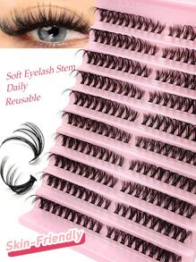 200Pcs D Curl 10 Rows 30D Individual Lash Clusters 8-16mm DIY Lash Clusters Extra Fluffy&Natural Look Reusable Individual Eyelash Extension For Self Use At Home Or On-The-Go For Daily Life&Wedding&Dating&Party&Music Festival