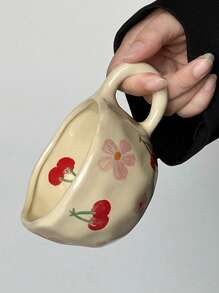 1 件 Ditsy 花卉陶瓷咖啡杯，时尚情侣牛奶杯，高品质早餐杯，适合居家返校 - 彩色 - 查看 7