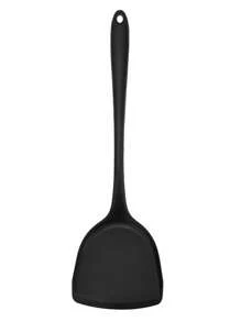 Ensemble de 8 ustensiles de cuisine en silicone pour poêles antiadhésives - Outils de cuisine résistants à la chaleur avec crochets (Noir) - Comprend une spatule, une pelle à égoutter, une cuillère à riz, un passoire, une louche à soupe, des pinces à aliments, une pelle à wok, une pince à nouilles - Ustensiles de cuisine essentiels pour le sauté