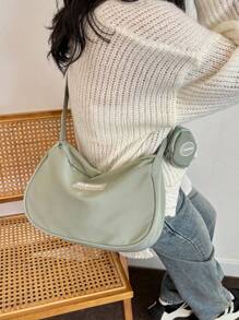 尼龙饺子形休闲手提包带小袋，夏季新款女士设计