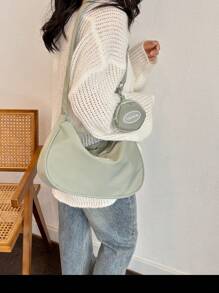 尼龙饺子形休闲手提包带小袋，夏季新款女士设计