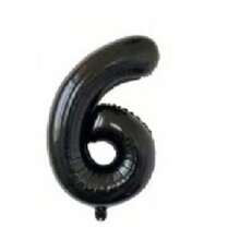 16 英寸黑色字母和数字气球铝箔氦气黑色字母派对气球聚酯薄膜气球字母和数字气球铝箔适用于生日婚礼周年派对装饰 - 黑色 - 查看 16