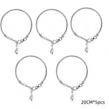 1/5/10pcs Snake Chain Pendant Bracelet With Bracelet Clasp Adjuster, Extensible Snake Chain Bracelet With Lobster Clasp, For Women DIY Jewelry Making (Slightly Varying Lengths) - Multicolor - View 15