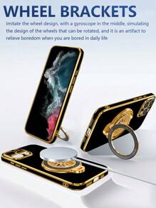 Phone Holder Case With Hidden Stand, Electroplated Anti-Drop Phone Case + Full Set Phone Case Compatible With IPhone 11/12/13/14/15/16 Pro Max, S25/S22/S23/S24+ U, A01234/54321/M12345/54321, Redmi Note 14/13/12/11 Pro 1C/A3 Etc. Waterproof Shockproof Scratch Resistant