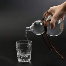 1 pezzo Brocca per vino in vetro vintage a forma di zucca, tazza per vino in pregiato vetro borosilicato con intagli, set da alcolici di stile cinese