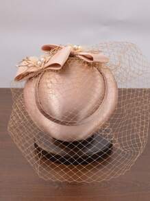 女士小头饰复古英国贵族风格晚礼服，黑色面纱婚礼发饰，上海风格头饰，正式帽子，伴娘帽，茶会帽，漂亮的帽子，黑色帽子，白色帽子，粉色帽子，优雅帽子 - 1140 - 查看 4