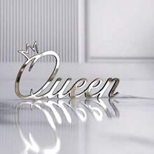 1pc/3pcs/5pcs Gold Acrylic Queen Happy Birthday Cake Topper For Queen Party Cake Side Decoration - Multicolor - View 2