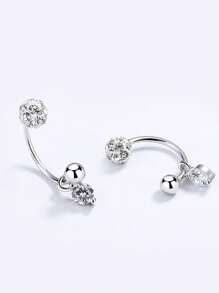 1 件 S925 纯银肚脐 锆石肚脐 银肚脐环 小肚脐 Mimi 肚脐首饰 - 單隻肚臍環 - 查看 4