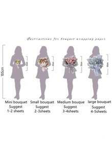 30pcs/Set Flower Wrapping Paper With Ribbon, Waterproof Flower Bouquet Packaging Paper, Suitable For Wedding, Birthday, Flower Shop, DIY Crafts