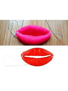 1 件趣味舞台表演香肠嘴道具，火红性感嘴唇香肠嘴，红色随机
