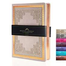 256-Page Lined Notebook,100gsm Paper Thick Diary Journal,Vintage Style PU Leather Hard Cover Notebook With Elastic Band,B6 Size 5.1" X 7.1",School Supplies,Back To School - B6 - View 10