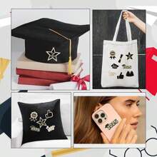 8pcs Class Of 2025 Graduation Embroidered Patches, Congrats Grad Sew Iron On Applique, Decorative Repair Patch, Emblem Gifts DIY Crafts Accessories For Clothing Jacket Jeans Backpack Hat