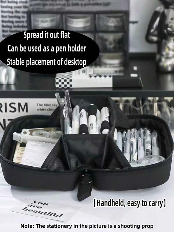 Astuccio porta matite a 5 strati di grande capacità, scatola portapenne multicomparto a grande apertura, scatola portamatite, astuccio portamatite di grandi dimensioni, scatola portamatite portatile, scatola porta lettere, scatola porta cosmetici, regalo portatile, astuccio porta matite e borsa per la cancelleria di alta qualità e minimalista, adatto per studenti, uomini e donne, organizzatore multifunzione, adatto per studenti, uomini e donne, schizzo all'aperto, pittura, matite, penne, cancelleria, custodia per cosmetici, ritorno a scuola, forniture scolastiche, astuccio portamatite, borsa per la scuola