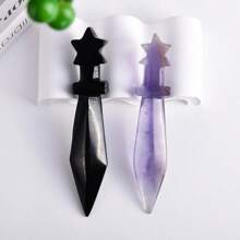 独特的天然水晶剑雕刻 - 非常适合家居装饰和生日、万圣节和圣诞节礼物、DIY 工艺品、珠宝图案、DIY 珠宝制作配件 - 彩色 - 查看 3