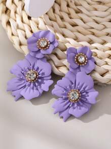 1 对波西米亚彩色花卉设计耳环，多巴胺启发花朵耳环，适合女性，日常和节日配饰