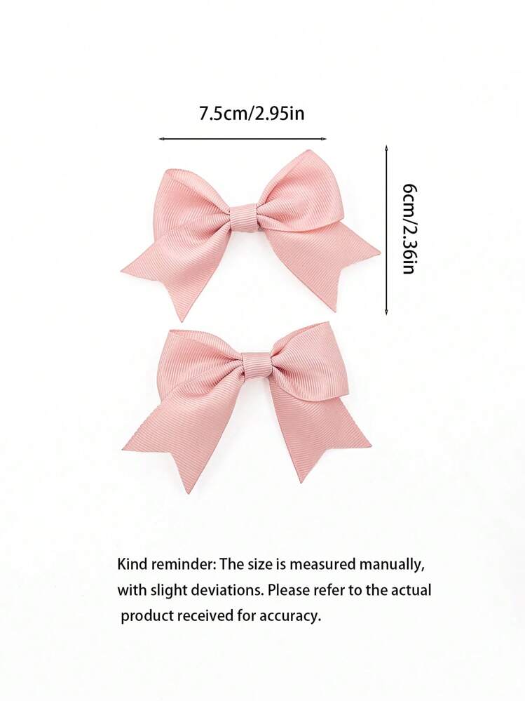 2pcs Pet Cute Classic Solid Color Bow Elegant Pet Hair Accessories - Multicolor - View 2