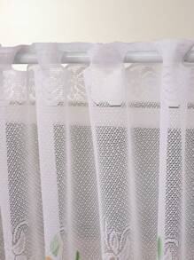 1 件简约花卉蕾丝窗帘，加厚咖啡色房间隔断，客厅、卧室、餐厅门帘 - 彩色 - 查看 7