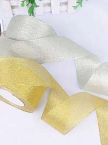 1 Rolle goldfarbenes/silberfarbenes glitzerndes Satinband für selbst gebastelte Schleifen, Hochzeit, Weihnachtsdekoration, DIY Karten und Geschenkverpackung, 25 Yards für den Valentinstag - Verschiedenfarbig - Übersicht 2