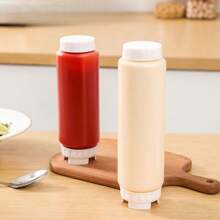 Kit 6 Bisnaga Invertidas P/ Molhos Restaurante Buffets 590ml - Branco - Visão 4