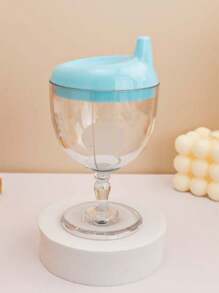 1个150ml高脚奶杯防摔学饮杯婴儿家用喝水直筒鸭嘴玻璃奶瓶 - 彩色 - 查看 6