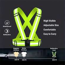 1pc Reflective Safety Vest With Adjustable High Visibility Reflective Strips, Suitable For Night Running, Walking, Cycling