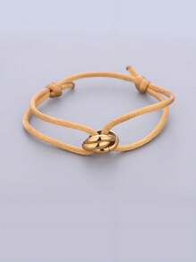 1 件手工制作可调节不锈钢三圈空心细手链，男女通用情侣礼物（由于拍摄过程中的光线和角度，实际产品和图像之间可能存在轻微色差） - 金環手繩 - 查看 17