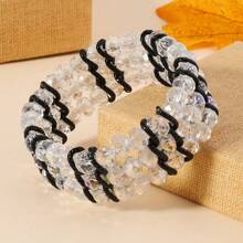 1 قطعة سوار قابل للتكديس من السلسلة المعدنية الألومنيوم المتشابكة ذات التركيبة الكلاسيكية ، مناسب لتنوع طرق ارتداءه لإطلالات المرأة ، مناسب للحفلات والعطلات والشاطئ والاستخدام اليومي