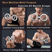 Adjustable Forearm Strength Trainer, 12 Lbs Resistance Rotational Arm Exerciser For Home, Boxing, Gym Use - Silver - View 7