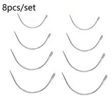 Juego de 4/8 piezas de agujas curvas de coser para artesanía en, accesorios de costura tipo C para herramientas de reparación de calzado