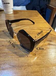 1 件装海滩休闲聚碳酸酯时尚眼镜，多边形镜框，金属铰链，适合驾驶、酒吧、夜总会、生日派对佩戴 - 彩色 - 查看 5