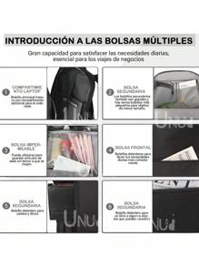 Mochila Uniuni Impermeable Expandible De Viaje Antirrobo - Negro - Ver 5