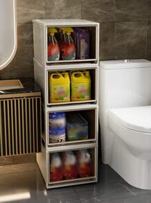 1pc 5/10/16/28/36/37/46/47L Large Capacity Drawer Storage Box, Closet Organizer/Bedroom Closet/Portable Closet, Plastic Transparent Storage Cabinet, Clothes And Underwear Large Capacity Storage Box, Stackable Storage Box High Hardness Storage Box - Brown - View 7