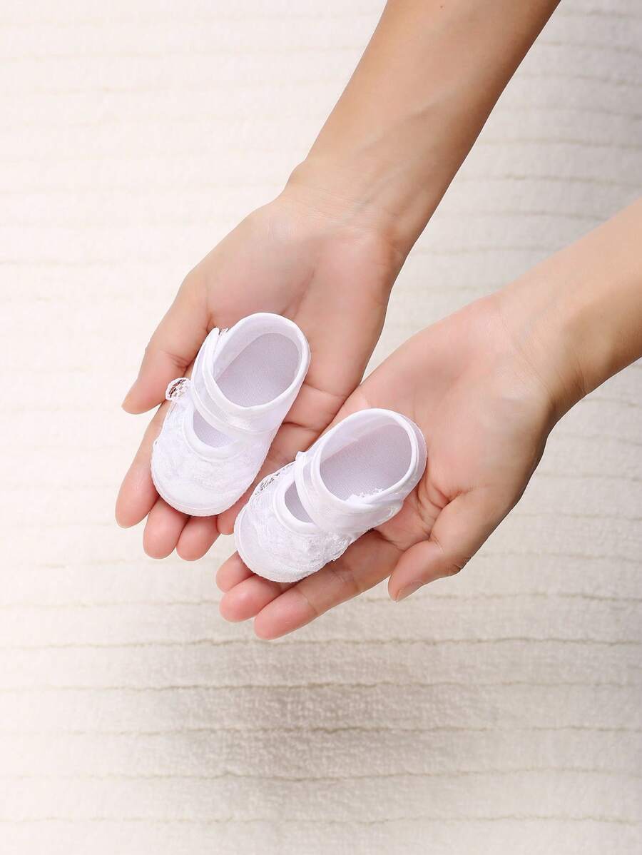 Toddler Girls' Soft Sole Princess Shoes, White Ribbon Ballet Flats, Comfortable Pre-Walker Shoes For Infants, Spring/Summer - White - View 1