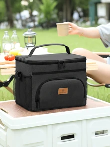 Insulated Lunch Bag With Leak-Proof Soft Side Cooler – Reusable, Portable, Freezable Tote For Men And Women, Ideal For Work, Picnic, Or Travel, Black Oxford Fabric With Mesh Pocket, Lunch Bag Insulated(Random Letters) Bag For School School Accessories School Stuff - Multicolor - View 4