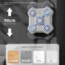 Premium 5-Light Smart Music Boxing Machine With Solid Body And High-Grade PU Material, Anti-Impact And Wear-Resistant - Light Grey - View 5