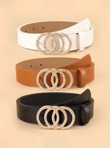 3PCS Simple Cute Fashionable New Girls' Belt Decoration Suitable For Jeans Dresses Parties Vacations Dates Exquisite Birthday Gifts - Multicolor - View 1