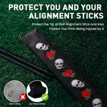 Golf Alignment Stick Cover Headcover Rods Holder Case Leather 14''* 2'' Hold At Least 2 Sticks - Multicolor - View 6