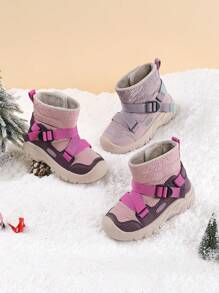Annil Girls' Shoes In Children's Shoes. Thermal Lined, Thickened And Warm For Winter. Children's Snow Boots That Are Waterproof And Anti - Slip. - Red - View 1