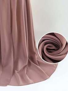 1 chiếc khăn trùm đầu mềm mại bằng vải voan trơn cho nữ, khăn choàng dài thường ngày kiểu Ả Rập màu trơn bảo thủ, thích hợp sử dụng hàng ngày - Lạc đà - Xem 4