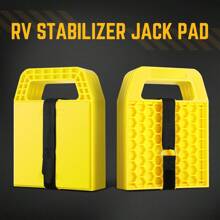 [4 piezas] Bloques de nivelación, almohadillas estabilizadoras de gato para ruedas de caravana o autocaravana, de 8.8"X6.5" - Amarillo - Ver 4